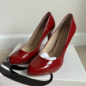Nine West Red Patent Leather Heels